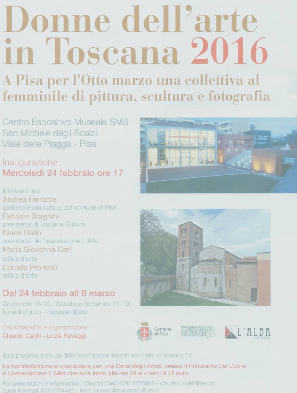 DONNE dell´ARTE in TOSCANA 2016